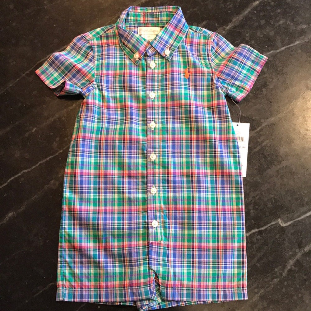 Ralph Lauren NWT 12M Boys Button Down Shortall